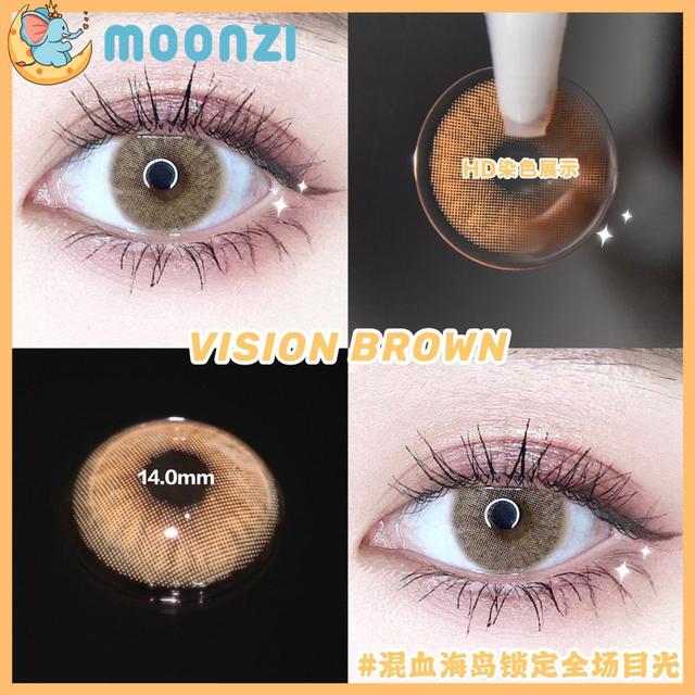 MOONZI Wine Gray Color Contact Lenses Mini Colored Eye Contact Lenses Cosplay Yearly 2pcs/pair Degree Myopia Prescription