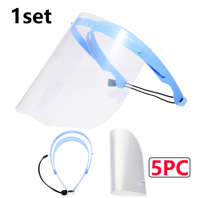 Dental Protective Face Shield 10/5pcs Detachable Face Shield 1 Shelf Anti-Fog Dust Replacement Mask