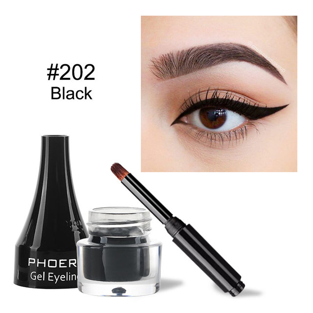 PHOERA 10 Colors Matte Eyeliner Gel Eyeshadow Dual Use With Brush Set Waterproof Long Lasting Beauty Comestics TSLM1