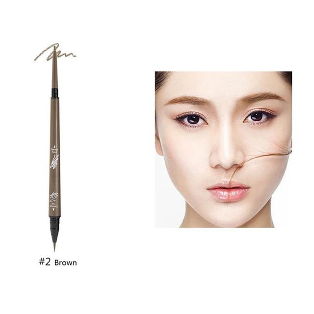 Double Head Natural Brown Eyes Makeup Eyebrow Pencil Eyebrow Crayon Liquid Long Lasting Waterproof Sweat Resistant Cosmetic TSLM1