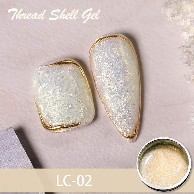 LILYCUTE Thread Shell Nail Gel Polish 7ml Pearl Shell Semi Permanent UV Gel Base Top Coat Popular in Autumn and Winter