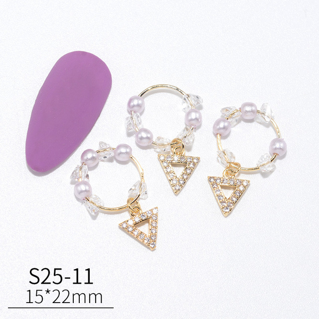 Nail Art Jewelry Diamond Jewelry New Beating Heart Bowknot Lace Pearl Chain Super Flash Zircon Nail Accessories