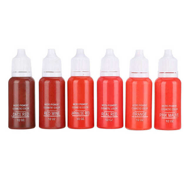 6pcs/box Semi-Permanent Tattoo Pigment Plant Extract Beauty Makeup Tattoo Ink Microblading Permanent Makeup Pigments Cosmetics