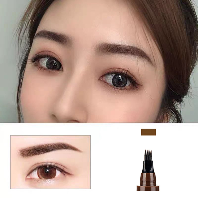 4 Fork Waterproof Eyebrow Pencil Women 3D Long Lasting Natural Liquid Eye Brow Pen Eyebrow Tint Tattoo Pen Tip Makeup Tools