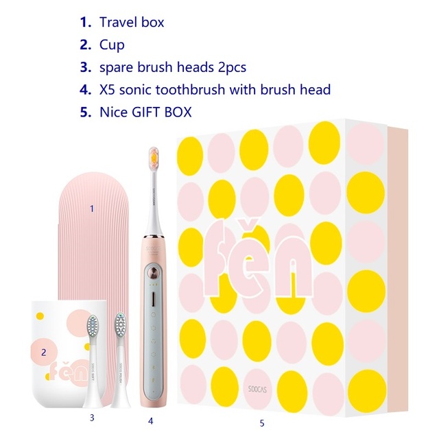 Soocas X5 Electric Toothbrush Rechargeable Waterproof Toothbrush Ultrasonic automatic cleaning Sonic Toothbrush