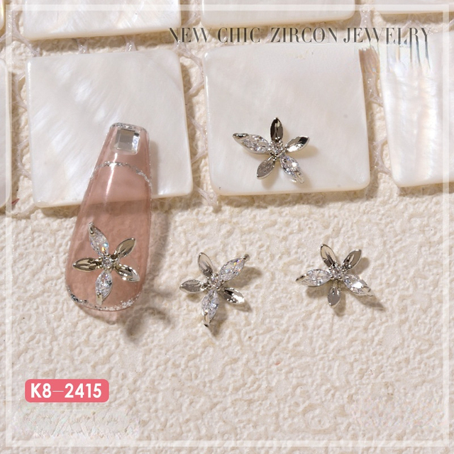 Nail Art Zircon Jewelry Bowknot Pearl Accessories Explosive Flower Color Preserved Decorative Diamond Nail