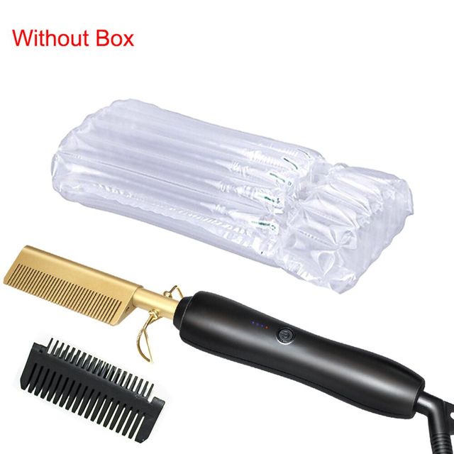 2 in 1 Hot Comb Hair Straightener Flat Iron Straightening Brush Heating Comb Hair Straightener Styler Hair Curler peigne chauffant