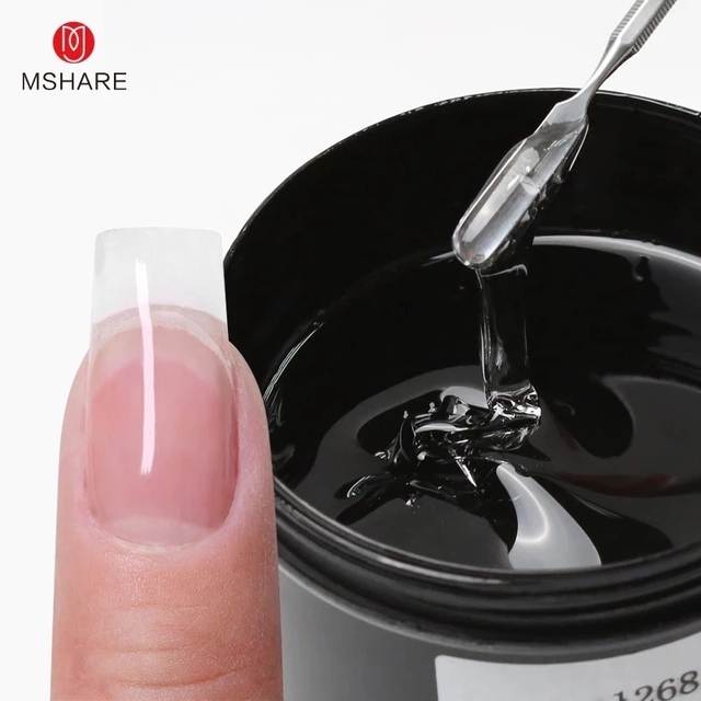 Mshare Uv Nail Extension Gel Builder Builder Clear Hard Gel Manicure For Nails Bare Finger French Nail Art 50ml