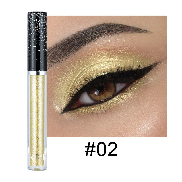 New Golden Shiny Liquid Eyeshadow Metallic Diamond Glitter Eyeshadow Palette Lasting Shimmer Pigmented Eye Shadow Cosmetics 1pc