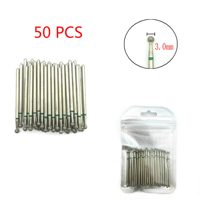 50pcs/set Nail Drill Bit Set Cutter Dental Diamond Grinding Polish Burs Dental Lab Polisher 2.35mm Shank Nail Tools