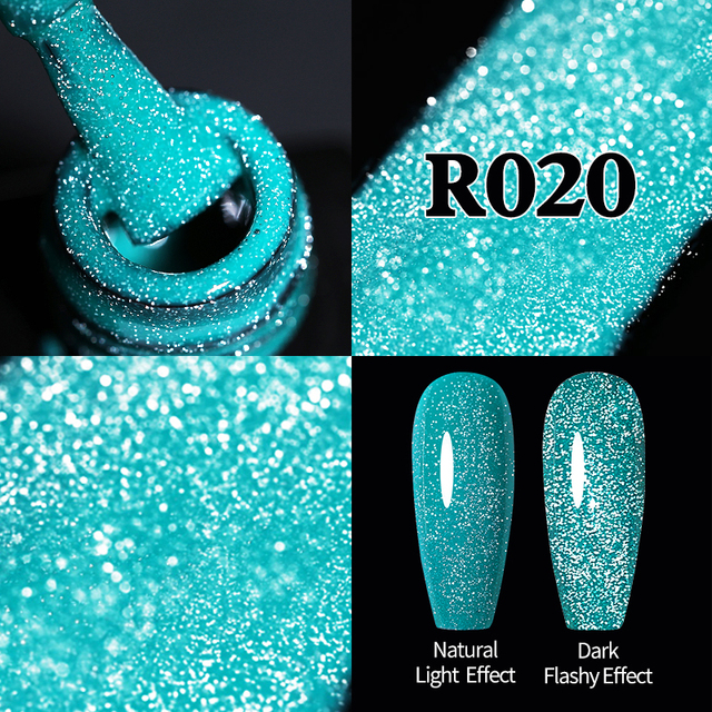 ur sugar 7.5ml neon yellow reflective glitter gel nail polish shine twilight nail gel nail art varnish semi permanent varnish