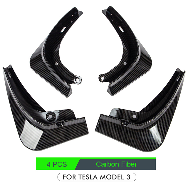 Mudguards For Tesla Model 3 2021 2022 Accessories Rear Wheel Fenders Mudguards Carbon Fiber ABS No Drilling Needed