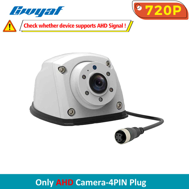 Gwyaf White Trailer Truck Camera AHD 720P Mini Front/Side Reverse Camera Wide View Angle Fifth Wheel/RV Camping Parking Camera