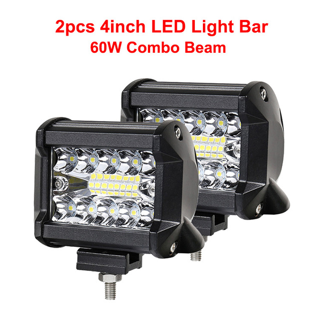 ANMINGPU 4" 7" 60W 120W LED Light Bar for Truck Car Tractor SUV 4x4 Boat ATV Combo LED Bar Work Light Offroad Driving Fog Lamp