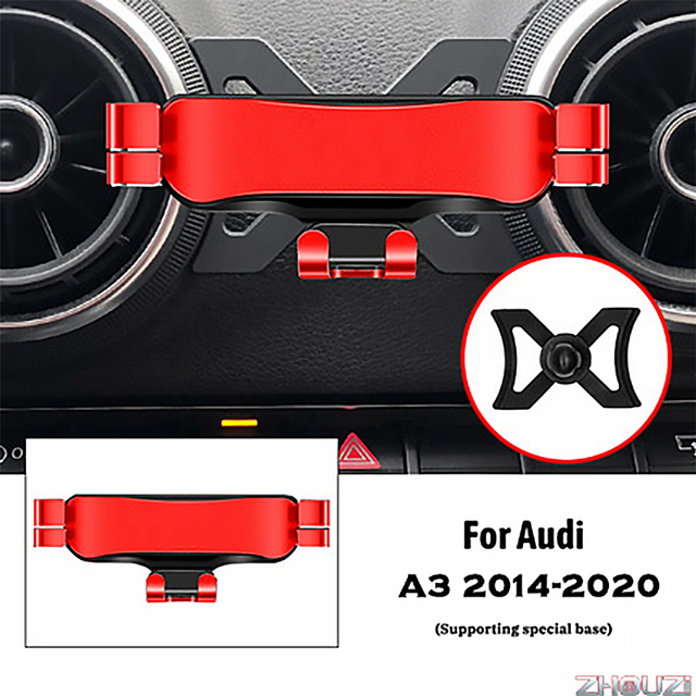 For Audi A3 S3 8V 2014-2020 Mobile Phone Holder Air Outlet Clip GPS Navigation Car Accessories