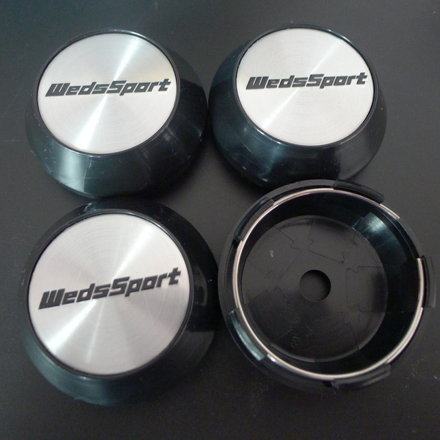 4pcs 65mm WedsSport Wheel Center Caps Hub Weds Sport Logo Emblem Badge Rims Cover Car Styling Accessories