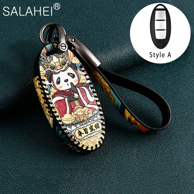 Leather Car Key Case For Infiniti Q50 QX60 Nissan Qashqai Juke J10 J11 X-Trail T32 T31 Kicks Tiida Pathfinder Note Design