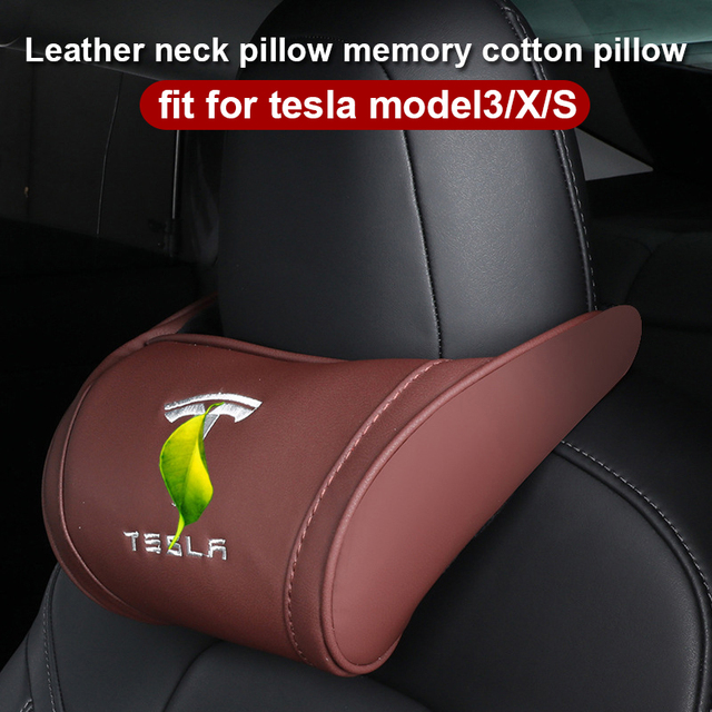 For Tesla Model 3S X 2022 Car Seat Headrest Neck Seat Cushion PU Leather Head Support Headrest Head Cushion For Tesla Model 3