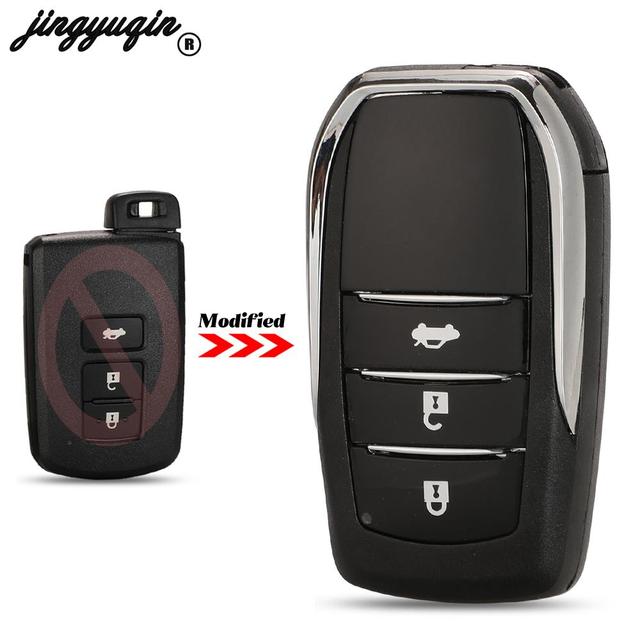 jingyuqin 2/3/4 Buttons Remote Control Key For Toyota Fortuner Prado Camry Rav4 Highlander Crown Housing Case Smart Keyless