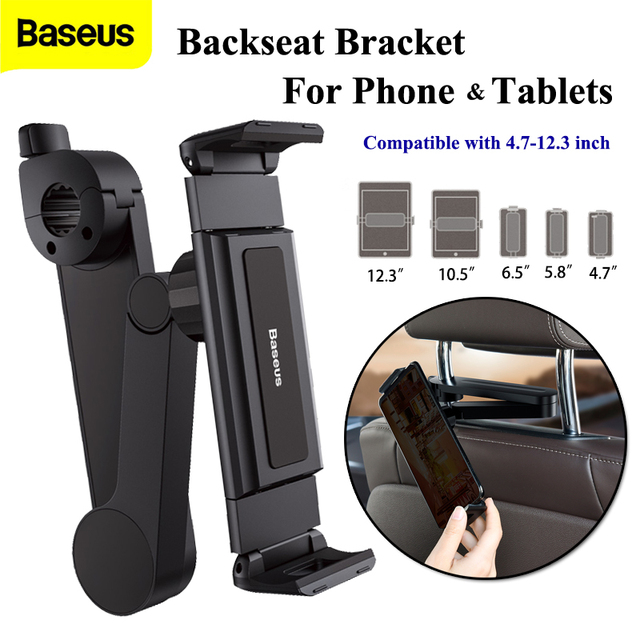 Baseus Car Back Seat Mount Tablet Car Holder for iPad 4.7-12.9 Inch Car Phone Holder Auto Headrest Back Seat Car Holder Stand