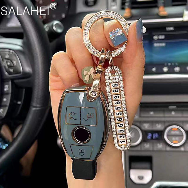 PU Car Key Case Cover For Mercedes Benz E C G M R S Class W204 W212 W176 GLC CLA GLA AMG Accessories