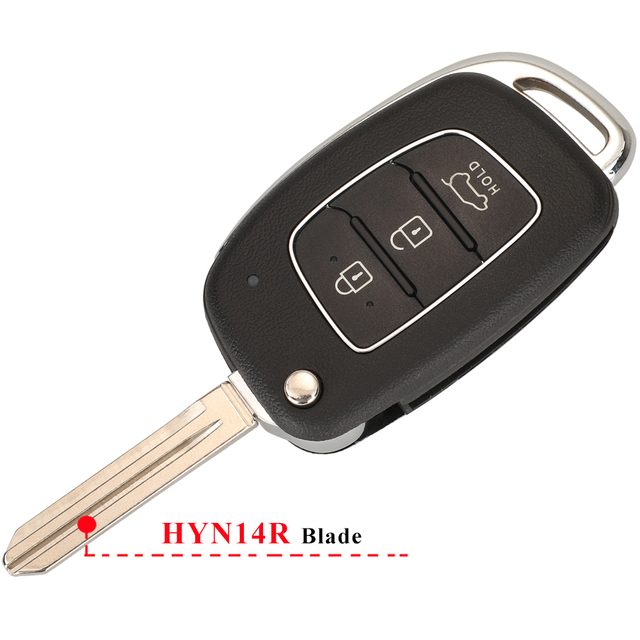 jingyuqin Horizontal Flip Remote Car Key Blade Shell For Hyundai Santa Fe Creta Elantra Verna Solaris IX25 IX35 IX45 HB20