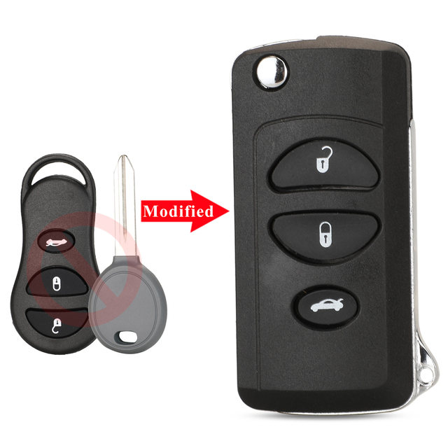 jingyuqin 2/3/4 Buttons Remote Flip Flip Key Cover For Chrysler Dodge Stratus RAM Durango Dakota Jeep Grand Cherokee Key Shell