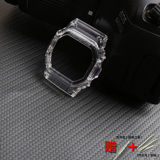 Watch Accessories Resin Strap 16mm For Casio G-SHOCK DW5600 5700 GW5035 5000 Transparent Silicone Men's And Women's Sports Band