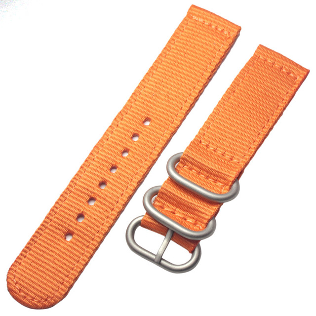 High quality 6 colors NATO watchband 18mm 20mm 22mm 24mm nylon waterproof watch band strap sport stainless steel bracelet buckle