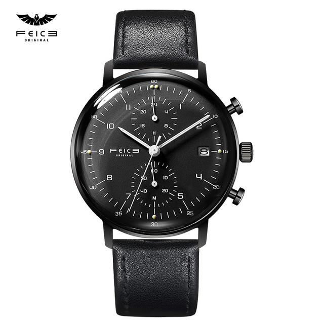 FEICE Quartz Men's Wrist Watch Dual Time Display Business Analog Watches Men's Wristwatch Casual Luxury Men's Watch Sport Watch