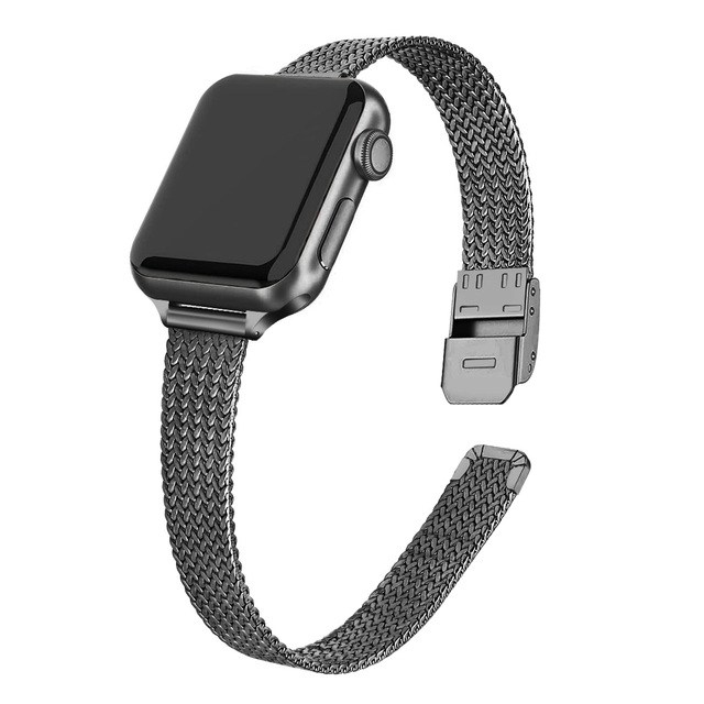 Small Waist Milanese Metal Strap for Apple Watch Band + Case 38mm 40mm 42mm 44mm Band Strap for iwatch Bracelet Series SE 76543