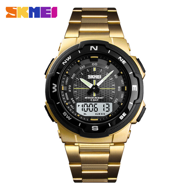 SKMEI-Men's Sport Watch, Men's Wrist Watch, 50m Water Resistant, Digital, Quartz, Dual Time, Military, Climbing & Swimming