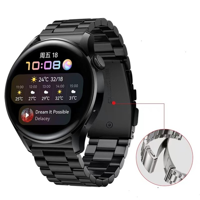 22mm/20mm Titanium Alloy Strap For Samsung Galaxy Watch 3 Gear S3 Huawei Watch GT2 Stainless Steel Bracelet Band For Amazfit GTR