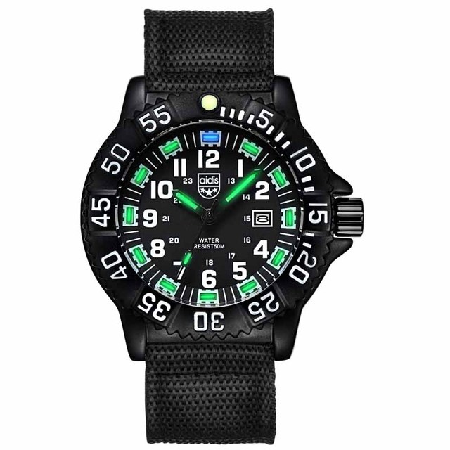 Addie Men's Watches Military Leisure Sports Outdoor Luminous Watch Multifunction NATO Nylon Waterproof Quartz Watch for Men