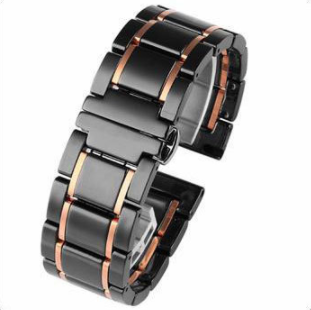 Ceramic Band for Samsung Galaxy Watch 4 40/44mm Watch4 Classic 42/46mm Quick Release Strap with Butterfly Buckle Bracket Watch