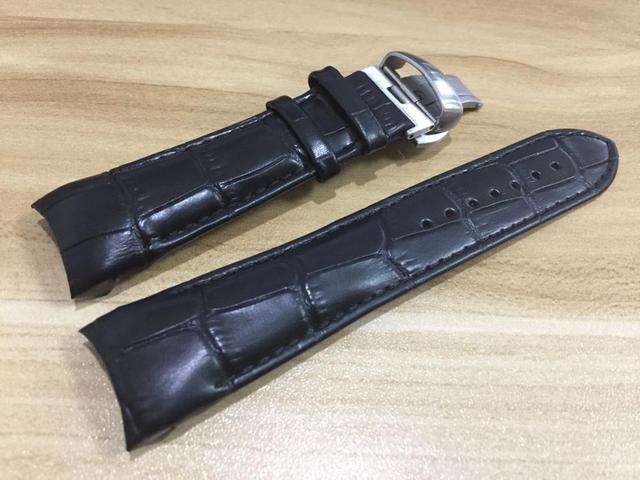 22/23/24mm For T035407A T035617A T035627A T035614 High Quality Butterfly Buckle Genuine Leather Curved End Watchband Belts