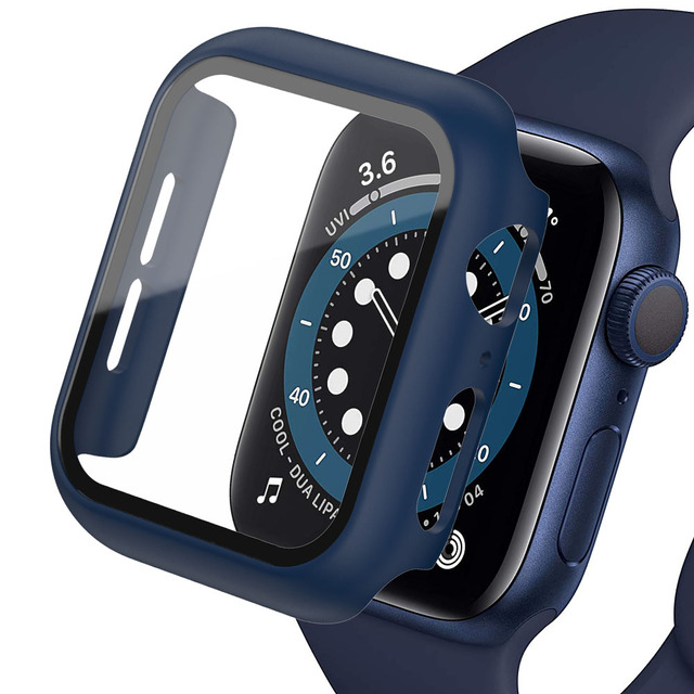 360 كامل الوفير الزجاج حامي الشاشة حالة غطاء ل أبل ووتش سلسلة 7 6 5 4 3 2 1 SE Applewatch IWatch 41 مللي متر 45 مللي متر 44 مللي متر 42 مللي متر