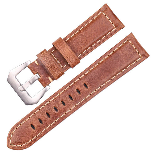 Genuine Leather Watch Band for Men, Dark Brown, 20mm, 22mm, 24mm Cowhide Watch Accessories