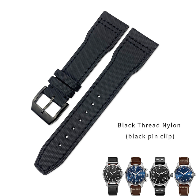 20/21/22mm High Quality Calfskin Leather Nylon Watch Strap Fit For IWC Pilot SPITFIRE MARK18 PORTOFINO Best Gun IW3777 Watchband