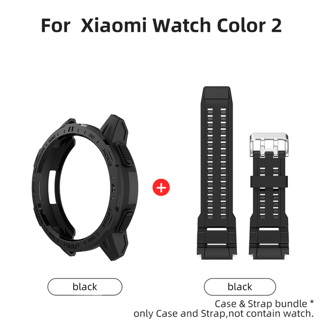 For Xiaomi Mi Watch Band 2 Case & Strap PU Strap Accessories Shock Absorbing Armor Cover Yinfish