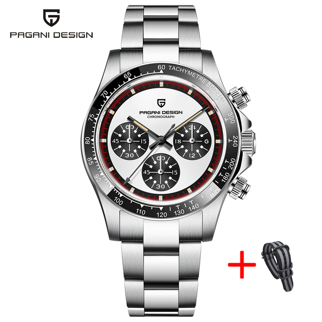 PAGANI new design classic men's quartz watch ceramic bezel stainless steel waterproof clock luxury sapphire glass chronograph