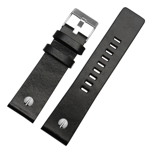 Genuine Leather Watchband Bracelet 22 24 26 28 30mm Watch Strap with Rivet for Diesel DZ7406 DZT2009 DZ7413 DZ7257 Watch Band