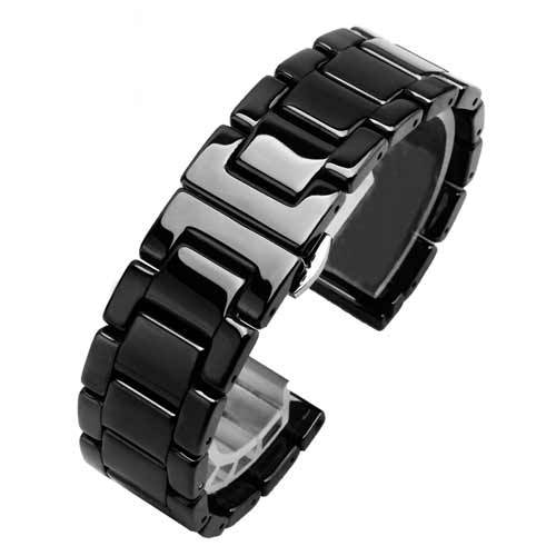 Ceramic watch band for men and women, high quality, black and white, 14 15 16 17 18 19 20 21 22 mm