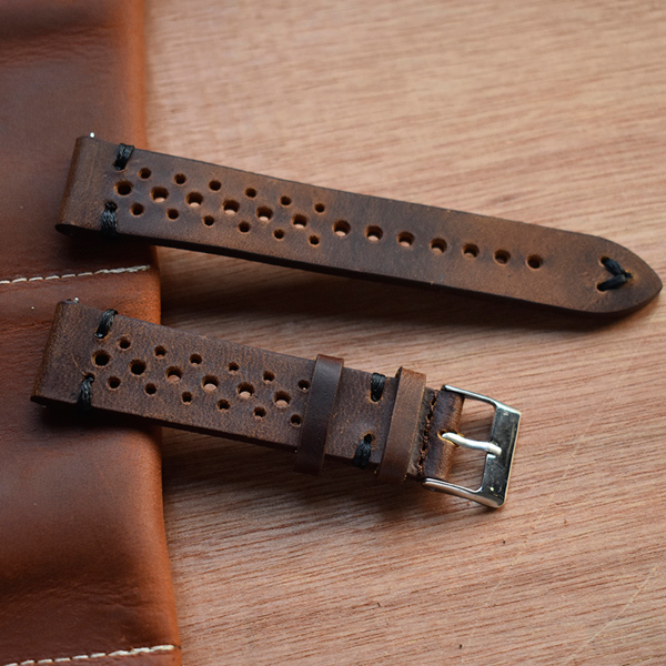 Retro Genuine Leather Watchband 18mm 20mm 22mm 24mm Calfskin Watch Straps Breathable Breathable Handmade Stitching For Men