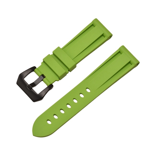 HQ Silicone Strap 20 22 24 26mm Camouflage Watch Band Silicone Rubber Watchband Replacement for PAM Strap and Steel Buckle