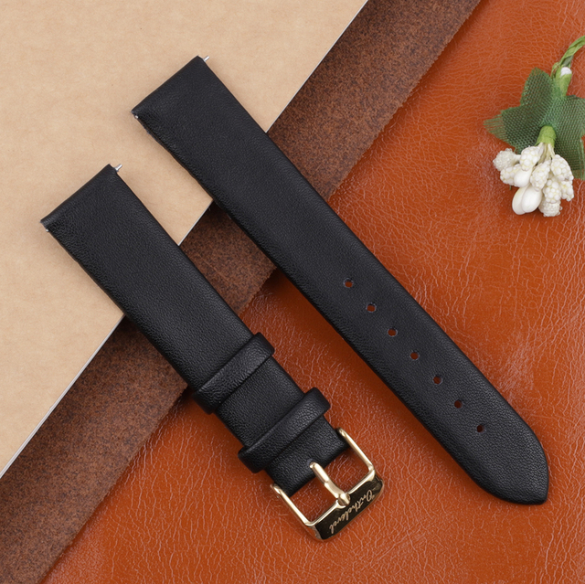 Onthelevel Women Leather Watch Strap 12mm 14mm 16mm 18mm 20mm Quick Release Watch Straps Replacement Black Blue Gray White Coffee