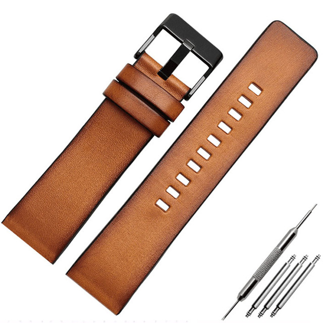 Genuine leather bracelet for diesel DZ7406 DZ7408 DZ4476 DZ4343 watch strap brown watchband 22mm 24 26mm retro wrist band