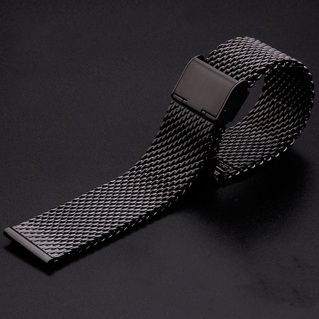 Fine Mesh Watch Strap Stainless Steel Milanese Strap Mesh Wristband 1.0 Wire Buckle Watch Strap Accessories 18mm 20mm 22mm 24mm