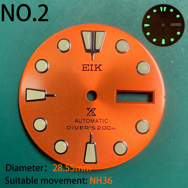 Nh35 watch double dial new C3 luminous modified craft watch skx007 SKX006 small millimeter 28.5mm abalone nh35 universal