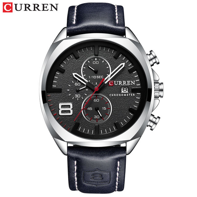 CURREN Fashion Business Men Leather Watches Analog Quartz Watch Men Sports Military Waterproof Dropshipping Male Wristwatch